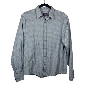 UNTUCKit Shirt Mens Size Medium Tan Plaid‎ Long Sleeve Button Up Frizzante Adult